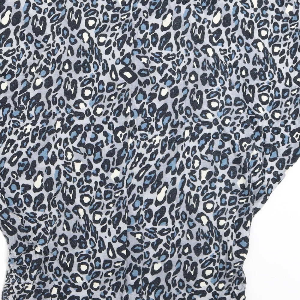 NEXT Womens Blue Animal Print Basic T-Shirt Size 10