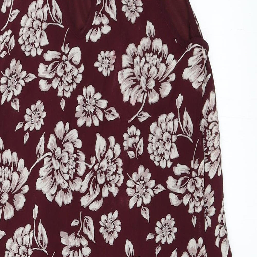 Band of Gypsies Womens Red Floral Trapeze & Swing Size M