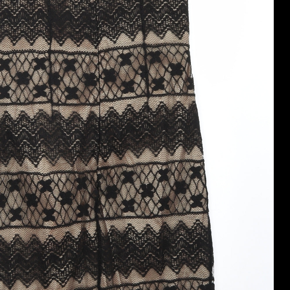 Preworn Womens Black A-Line Size 14