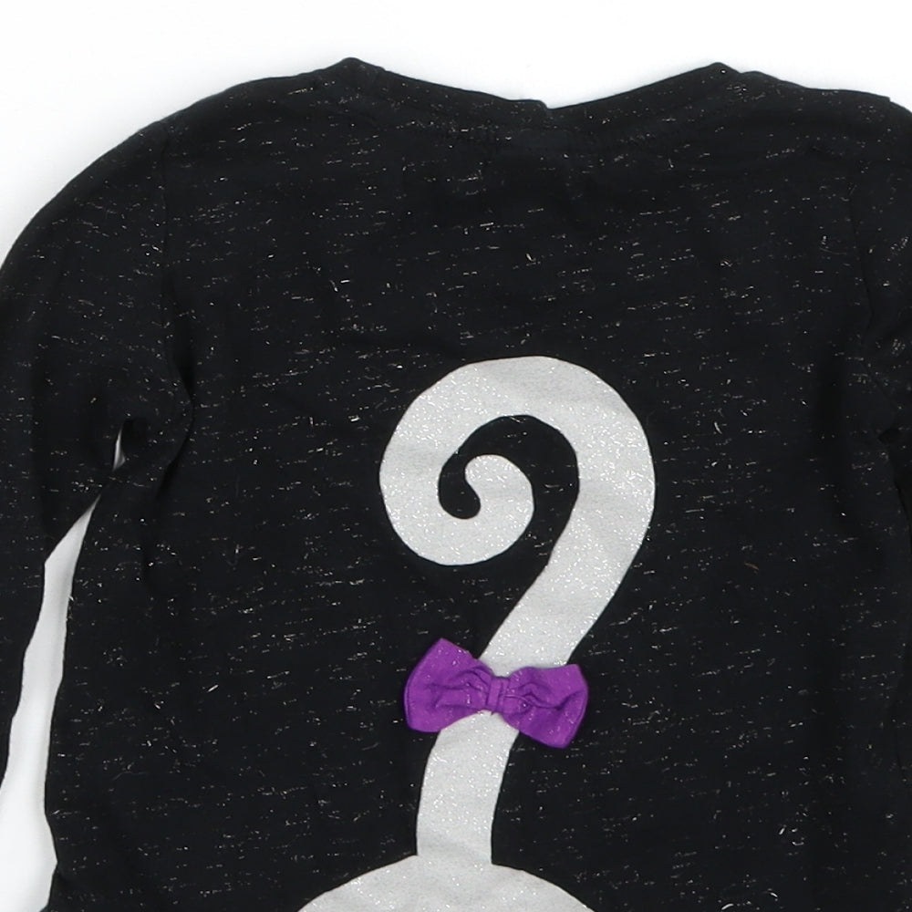 TU Girls Black Basic T-Shirt Size 12-18 Months