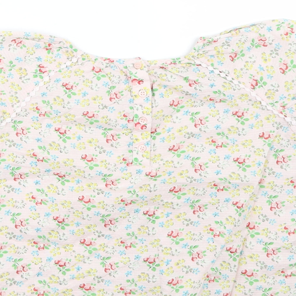 NEXT Girls Beige Floral Basic T-Shirt Size 3-4 Years