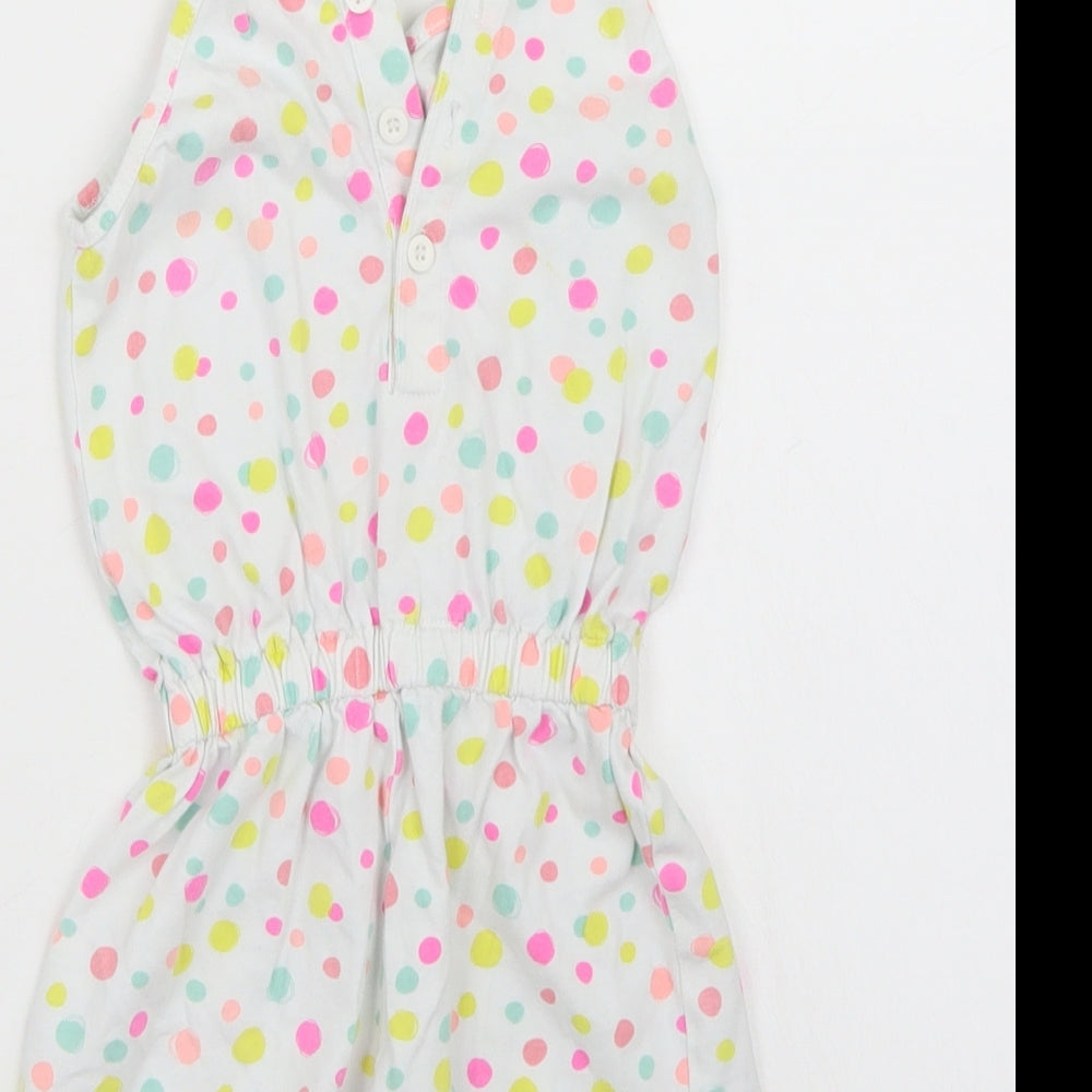 TU Girls White Polka Dot Playsuit One-Piece Size 3-4 Years