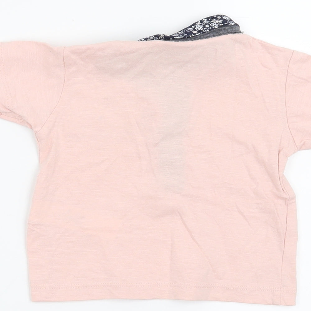 Primark Boys Pink Floral Basic T-Shirt Size 6-9 Months
