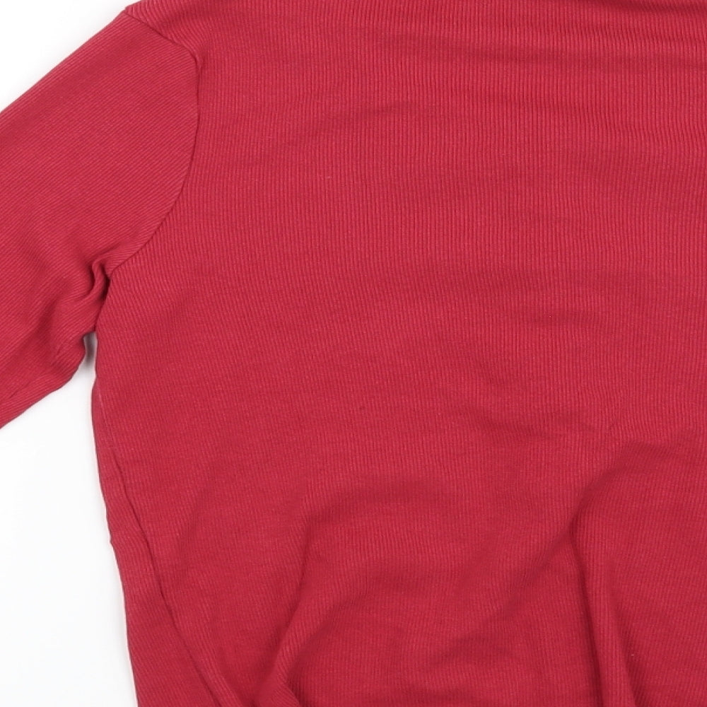 Boohoo Womens Red Basic Blouse Size 10