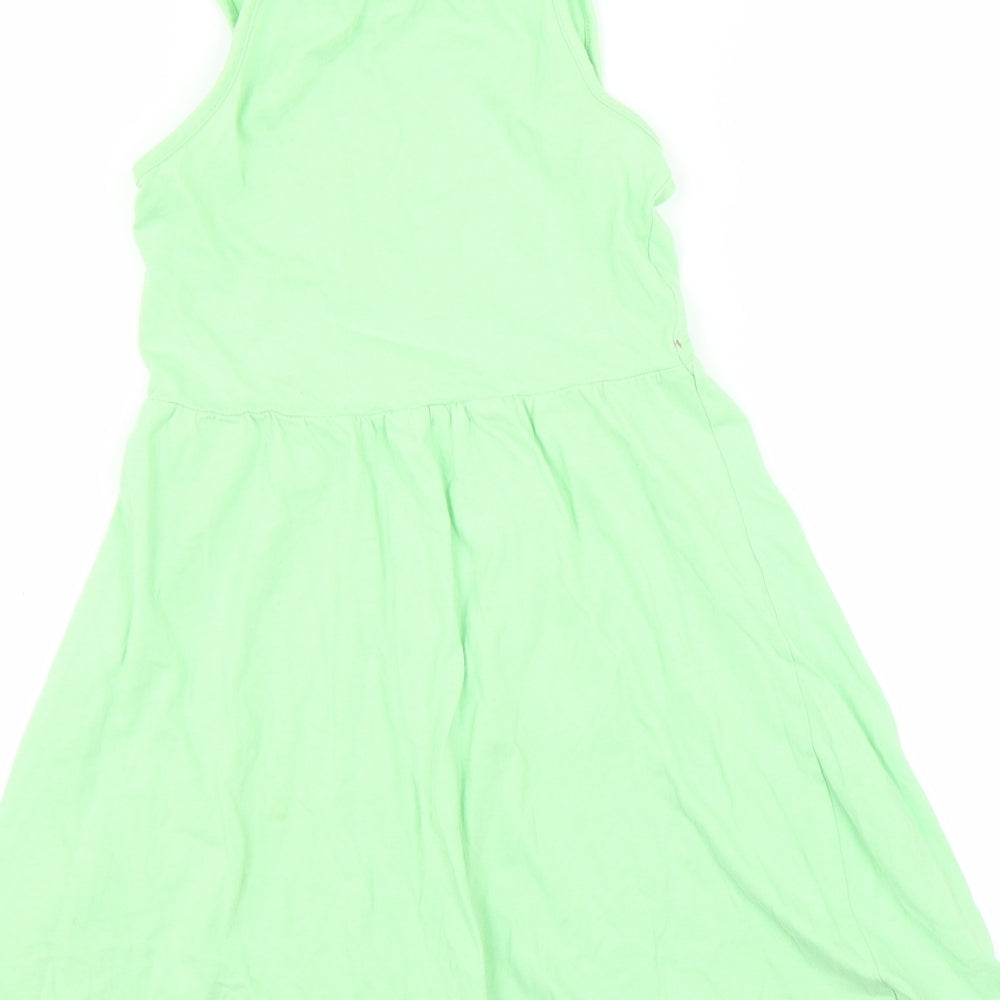 YFK Girls Green Fit & Flare Size 10 Years - flower