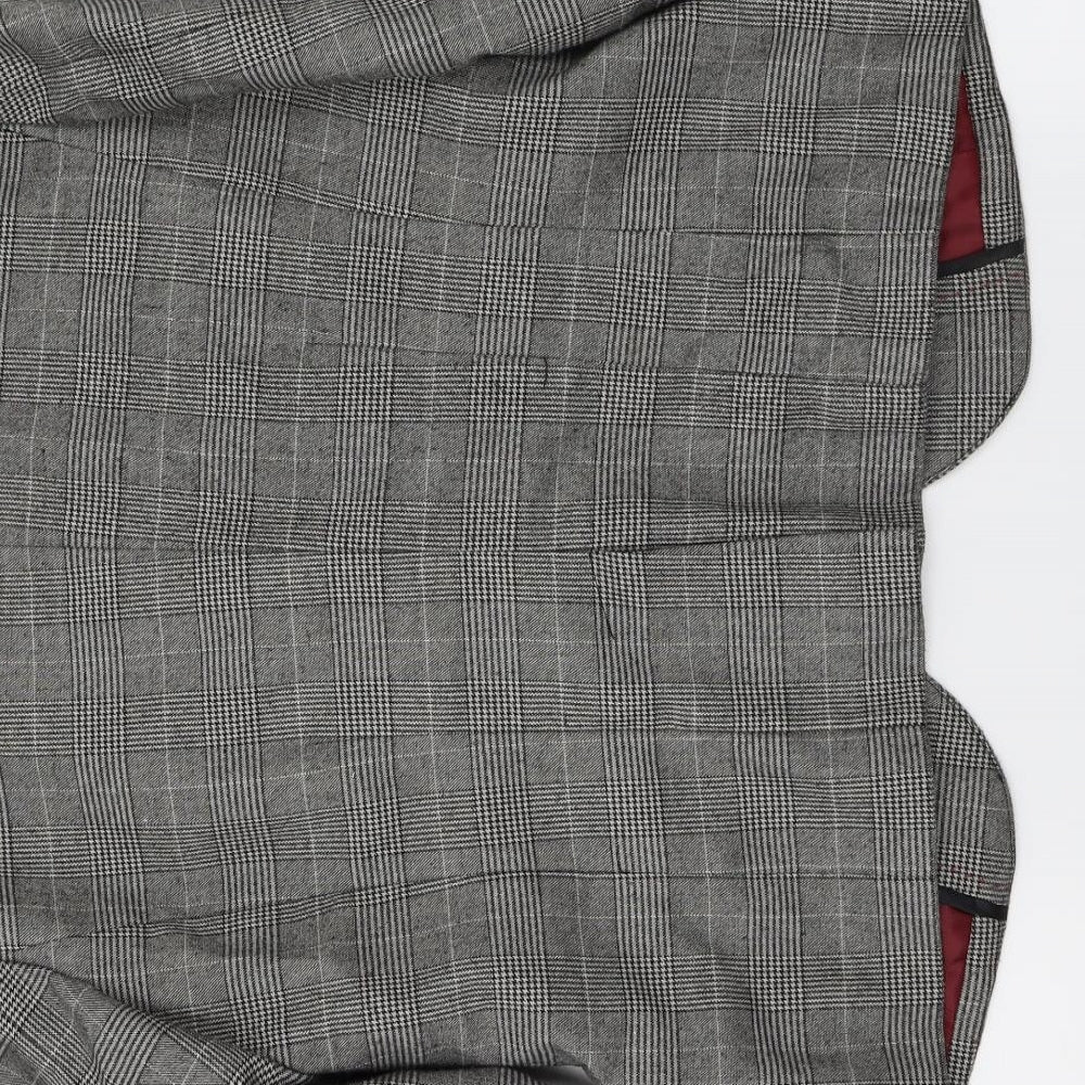 BAF Womens Grey Check Jacket Blazer Size 40
