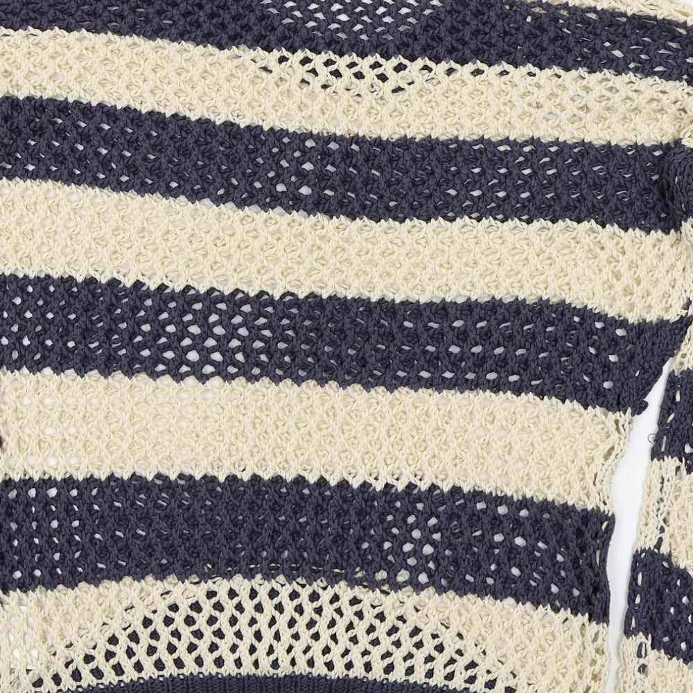 soul & co Womens Ivory Striped Pullover Jumper Size 6