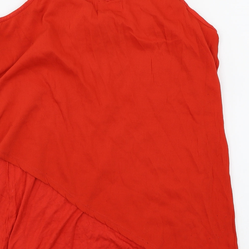 Papaya Womens Red Basic Blouse Size 12