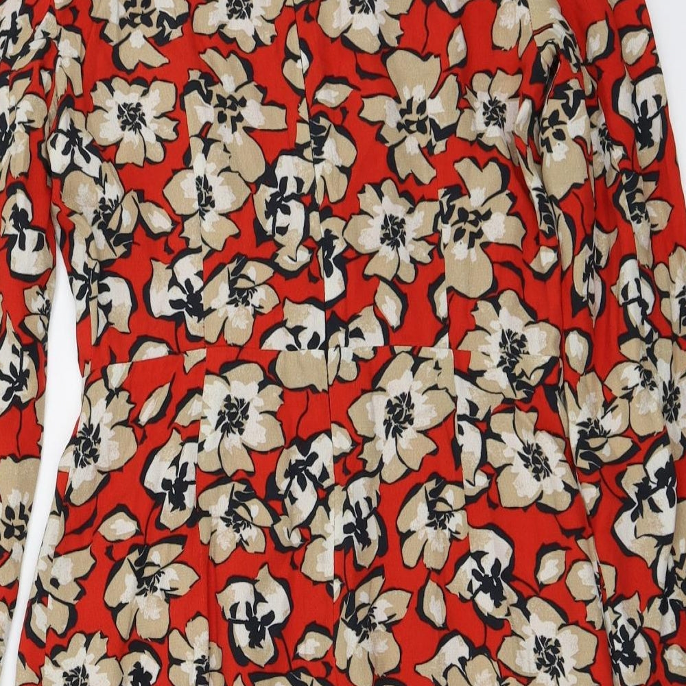 MNG Womens Red Floral Basic Blouse Size XS