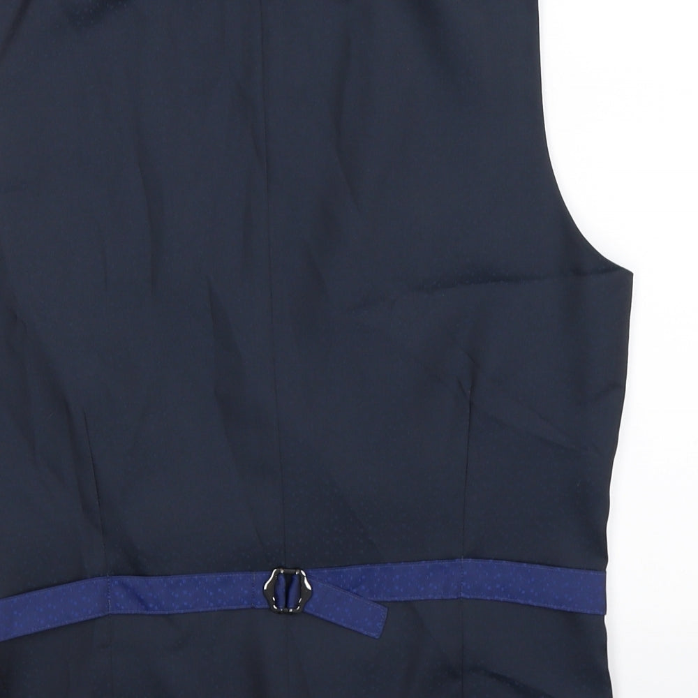 Burton Mens Blue Jacket Suit Waistcoat Size S