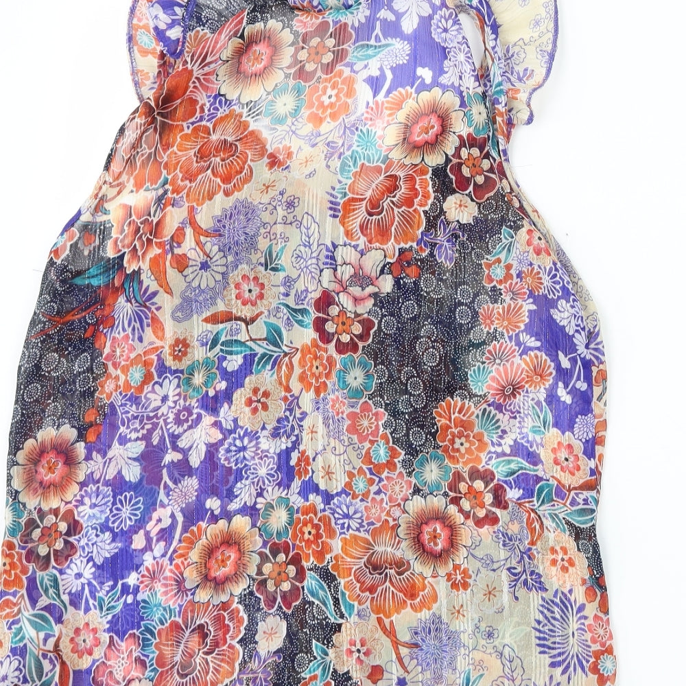 Wallis Womens Blue Floral Basic Blouse Size S