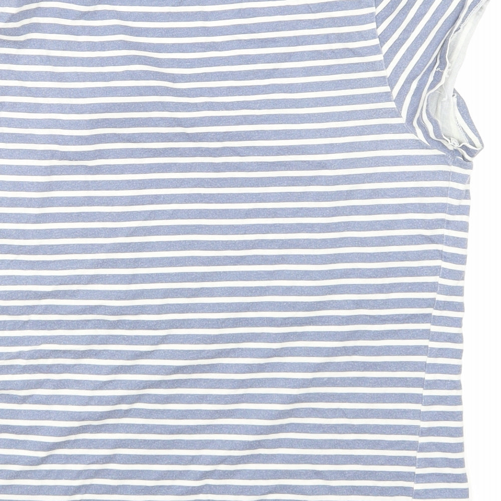 Disney Girls Blue Striped Basic T-Shirt Size 13 Years