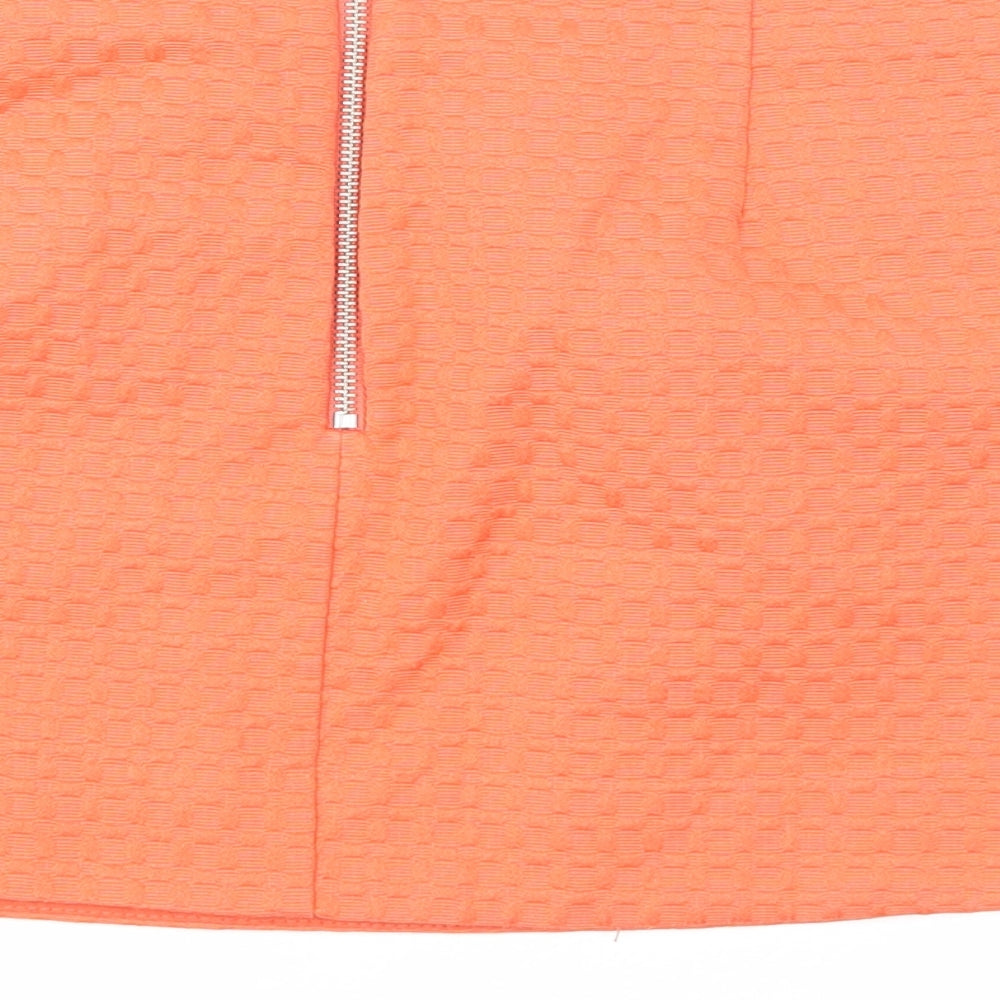 Topshop Womens Orange A-Line Skirt Size 10