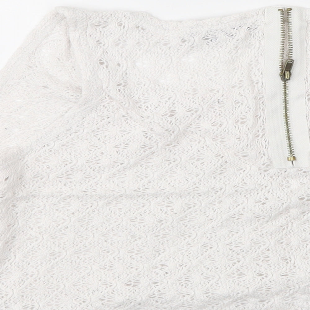 New Look Womens White Cropped Tank Size 16