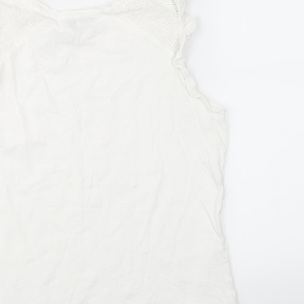 Oasis Womens White Basic Tank Size S