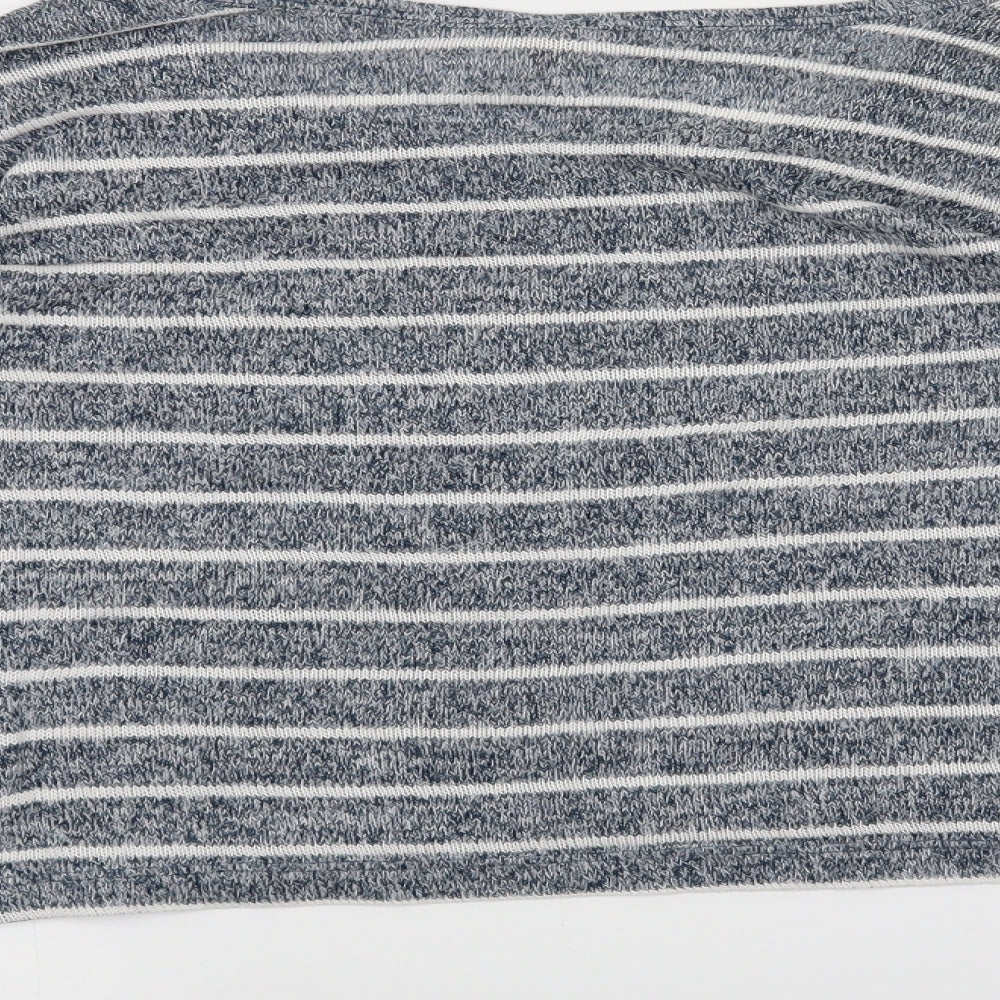 Diverse Womens Blue Striped Basic T-Shirt Size M