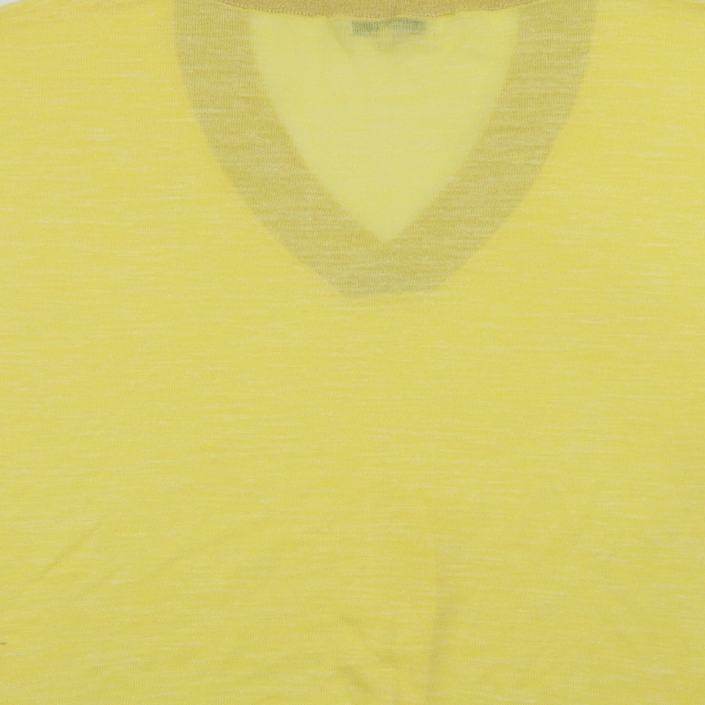 NEXT Womens Yellow Basic T-Shirt Size L