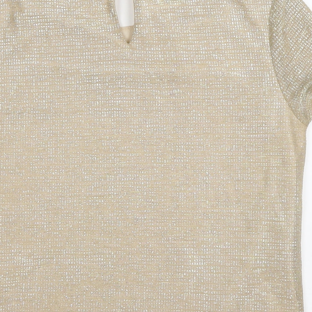 Miss Selfridge Girls Gold Basic T-Shirt Size 8 Years