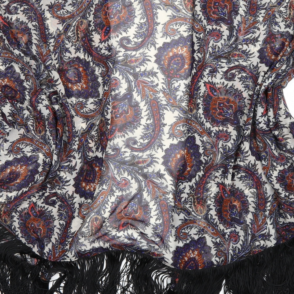 Select Womens Multicoloured Paisley Kimono Poncho Size 12 - Tassel Hem