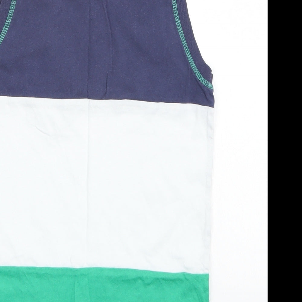 Cool Club Boys Green Colourblock Basic Tank Size 7-8 Years