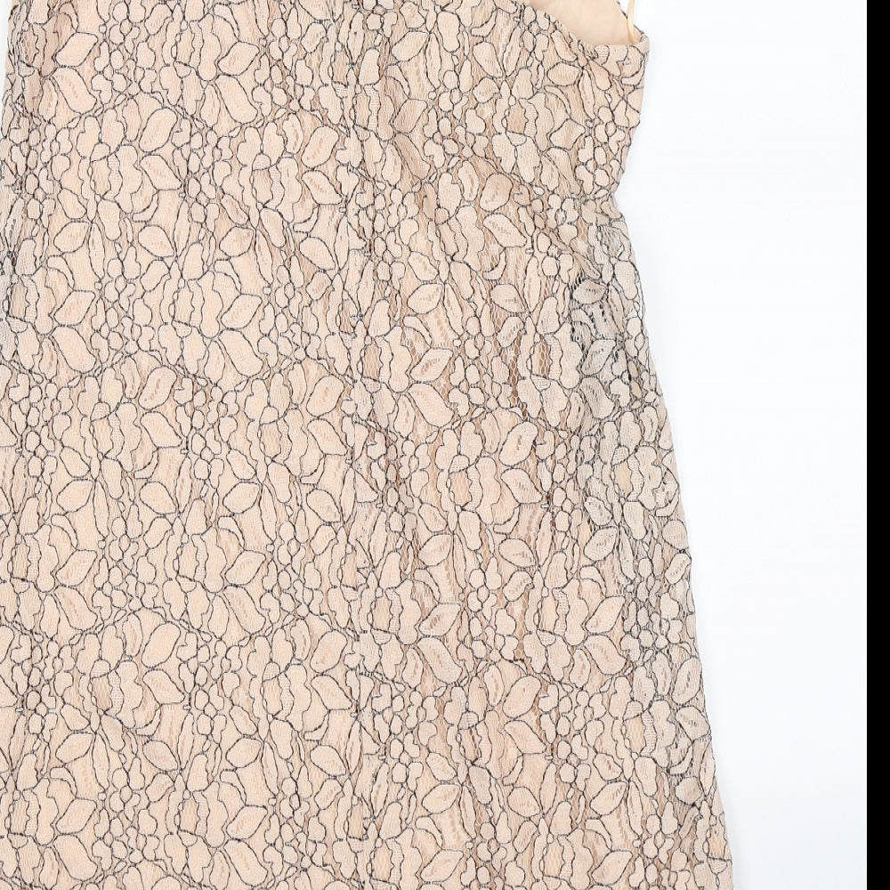 River Island Womens Pink Floral Lace Slip Dress Size 12