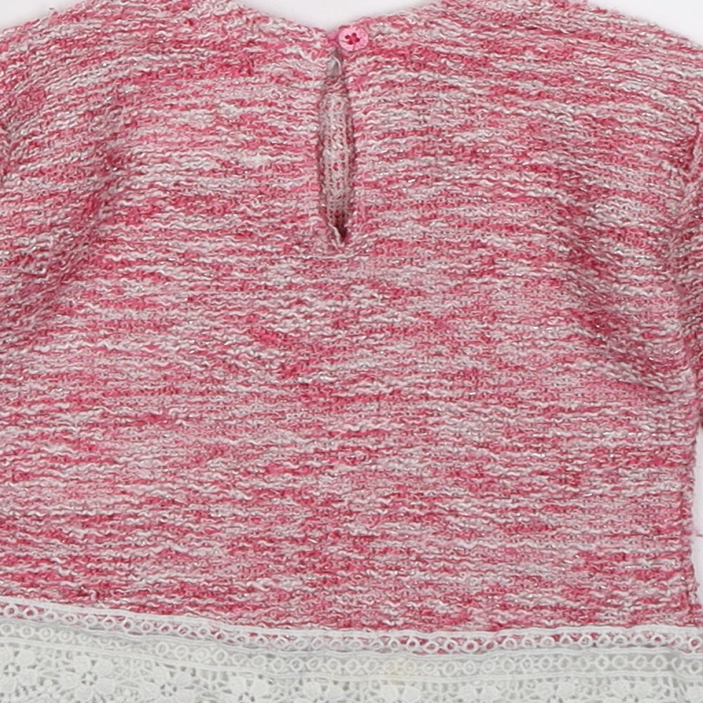 Primark Girls Pink Knit Pullover Jumper Size 3-6 Months