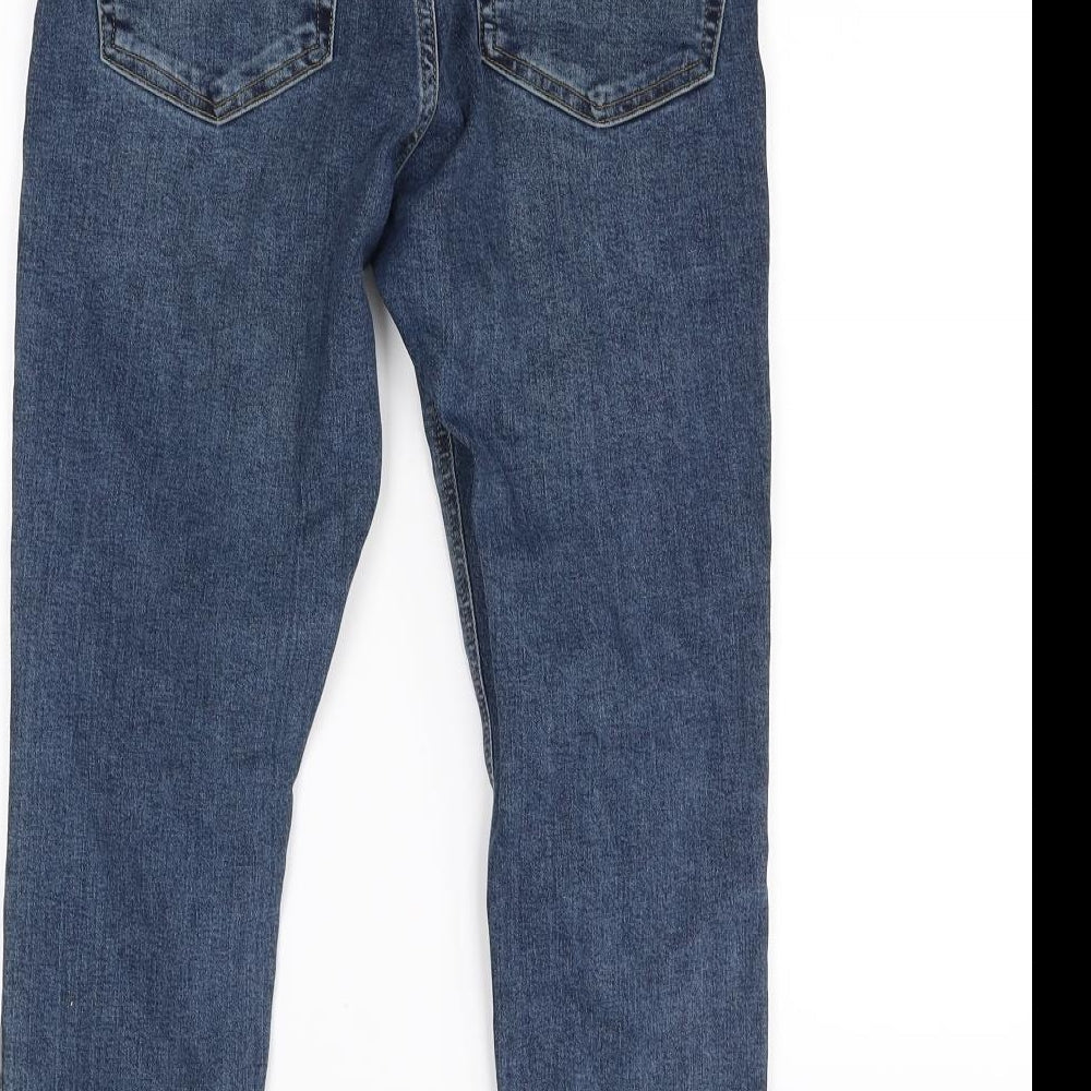 Topshop Womens Blue Cropped Jeans Size 28 in L24 in