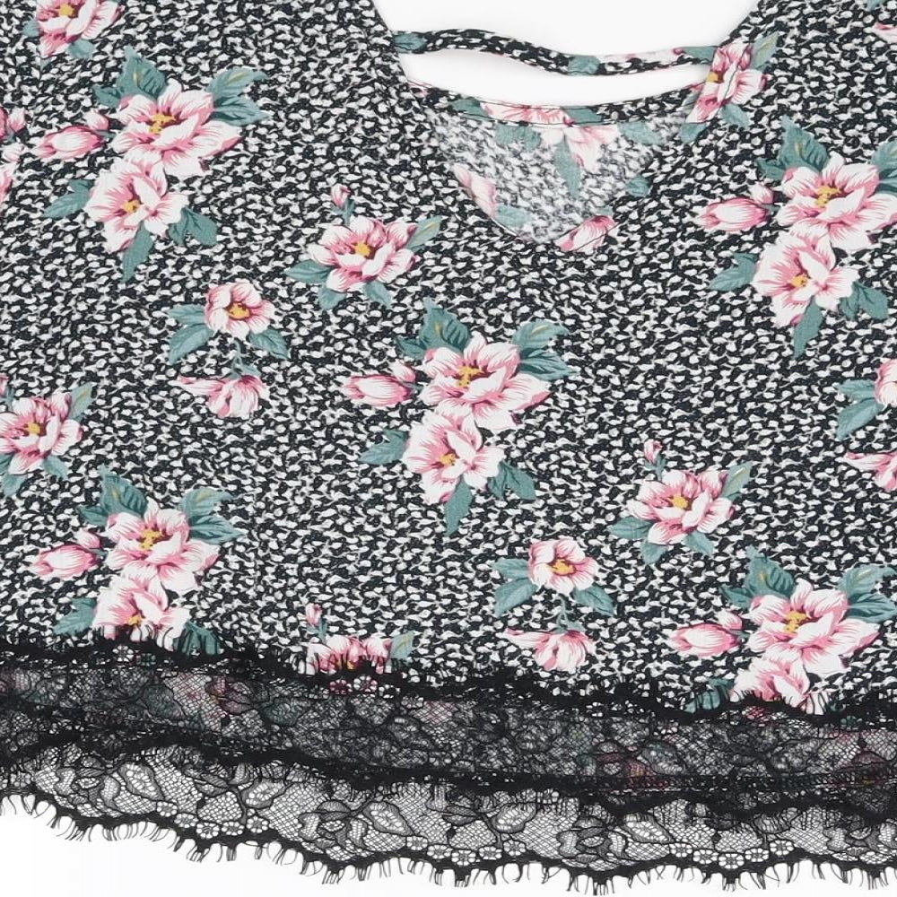 Pins and Needles Womens Multicoloured Floral Cropped Blouse Size M