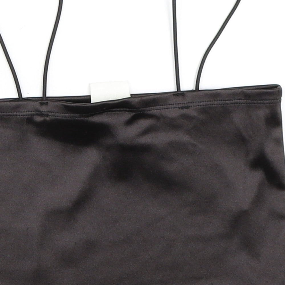 H&M Womens Black Cropped Blouse Size XS