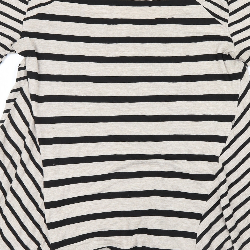 Wallis Womens Brown Striped Basic T-Shirt Size S