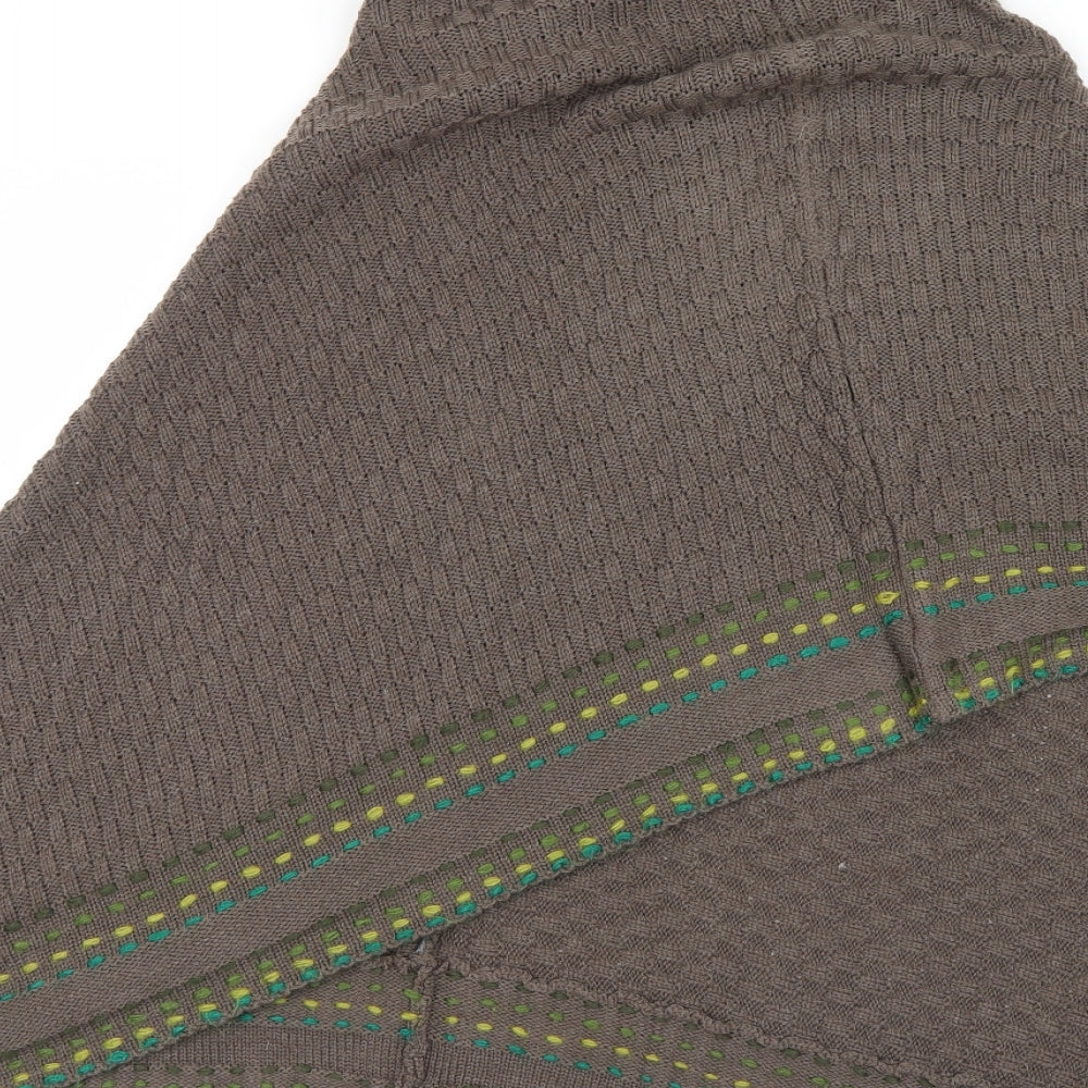 Kliss Womens Brown Knit Jacket Poncho Size S