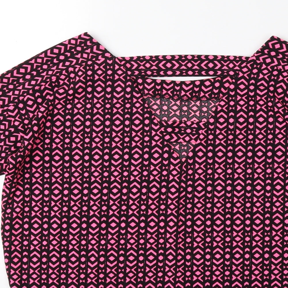 NEXT Womens Pink Geometric Basic T-Shirt Size 6