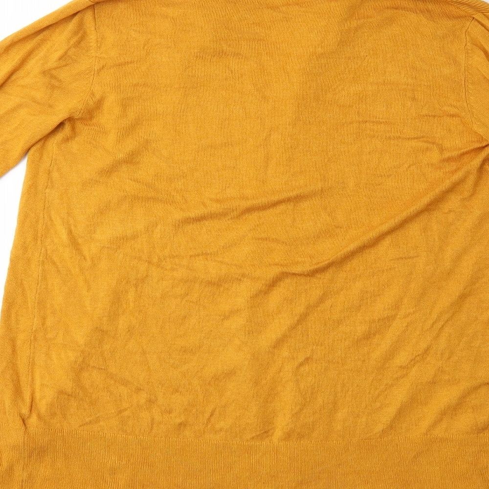 Primark Womens Yellow Knit Cardigan Jumper Size 6