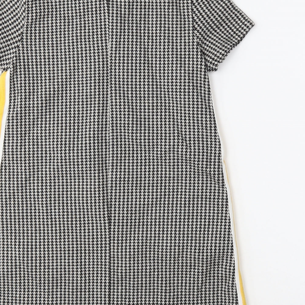 Zara Girls Black Houndstooth A-Line Size 9 Years