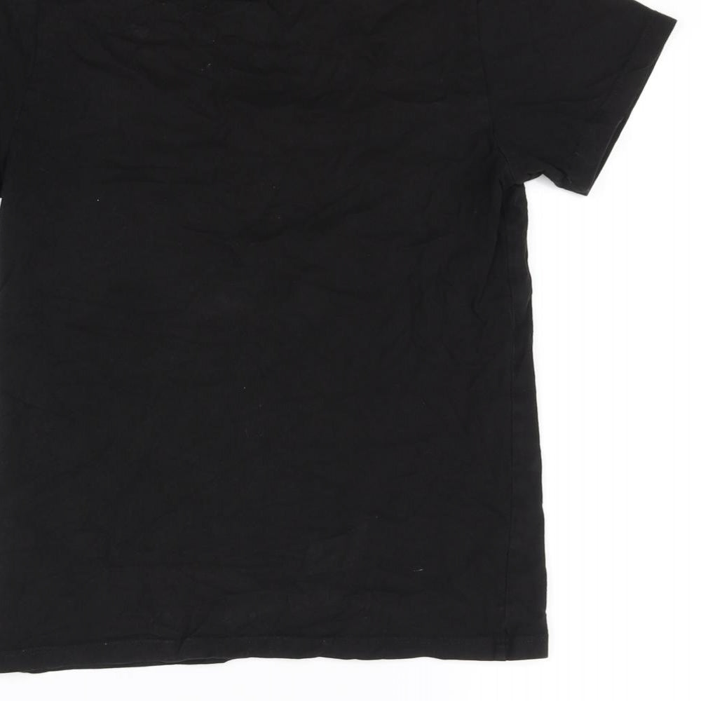 H&M Girls Black Basic T-Shirt Size 9-10 Years