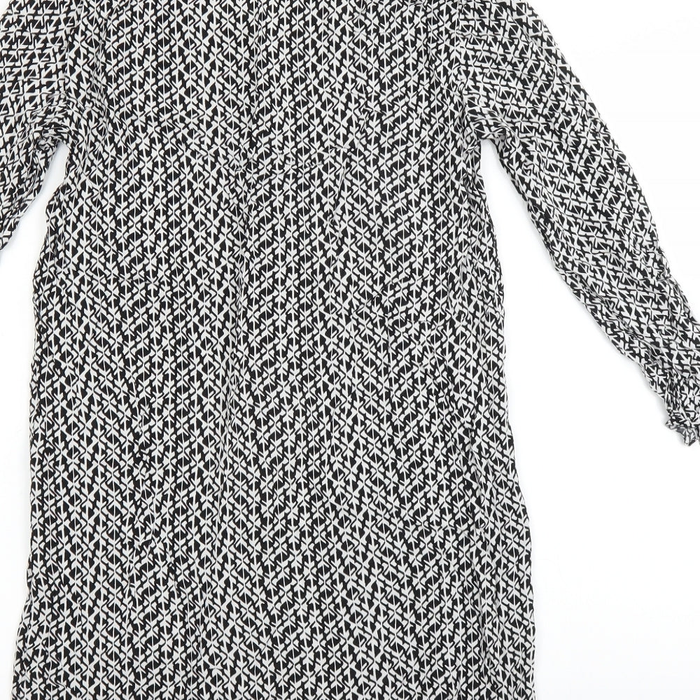 Primark Womens Black Geometric Basic Blouse Size 8