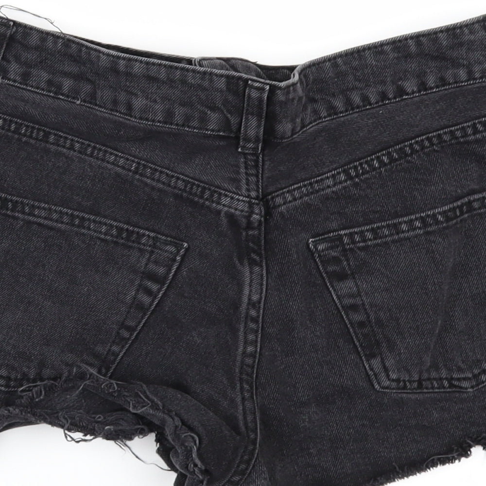 Topshop Womens Black Denim Cut-Off Shorts Size 26