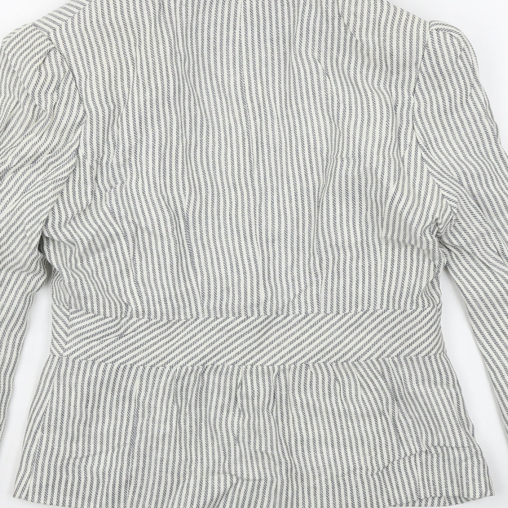 Atmosphere Womens Blue Striped Jacket Blazer Size 10