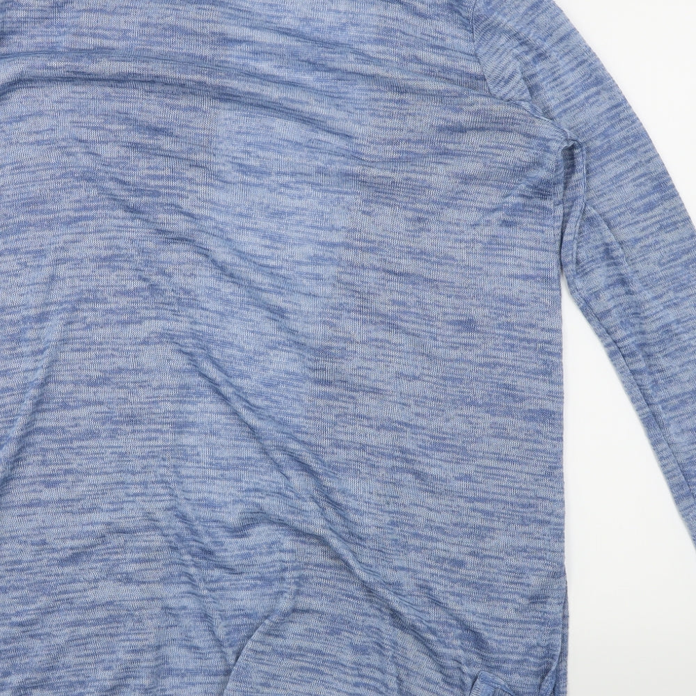 Brand and care label for Divided women’s blue cardigan jumper, size M