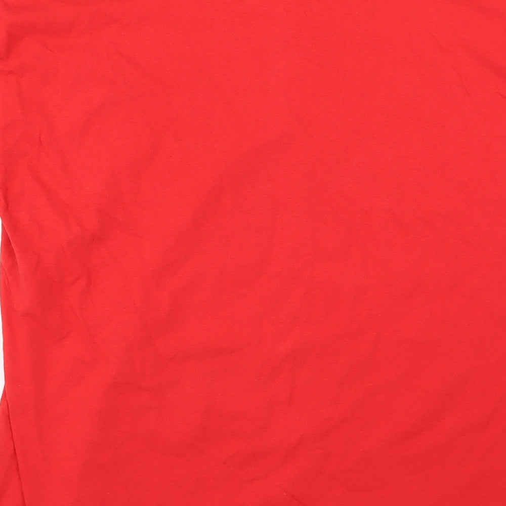 Fruit of the Loom Mens Red Jersey T-Shirt Size L - Santa