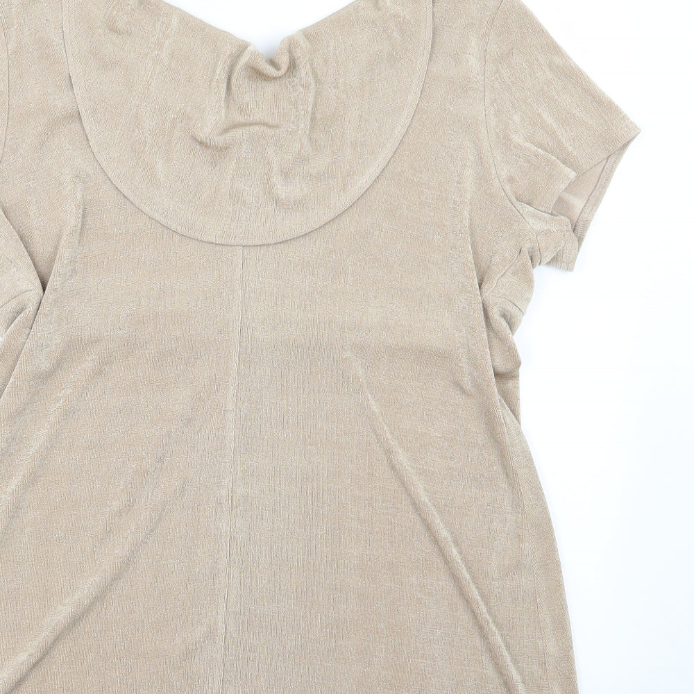 Kaleidoscope Womens Beige Basic Blouse Size 16