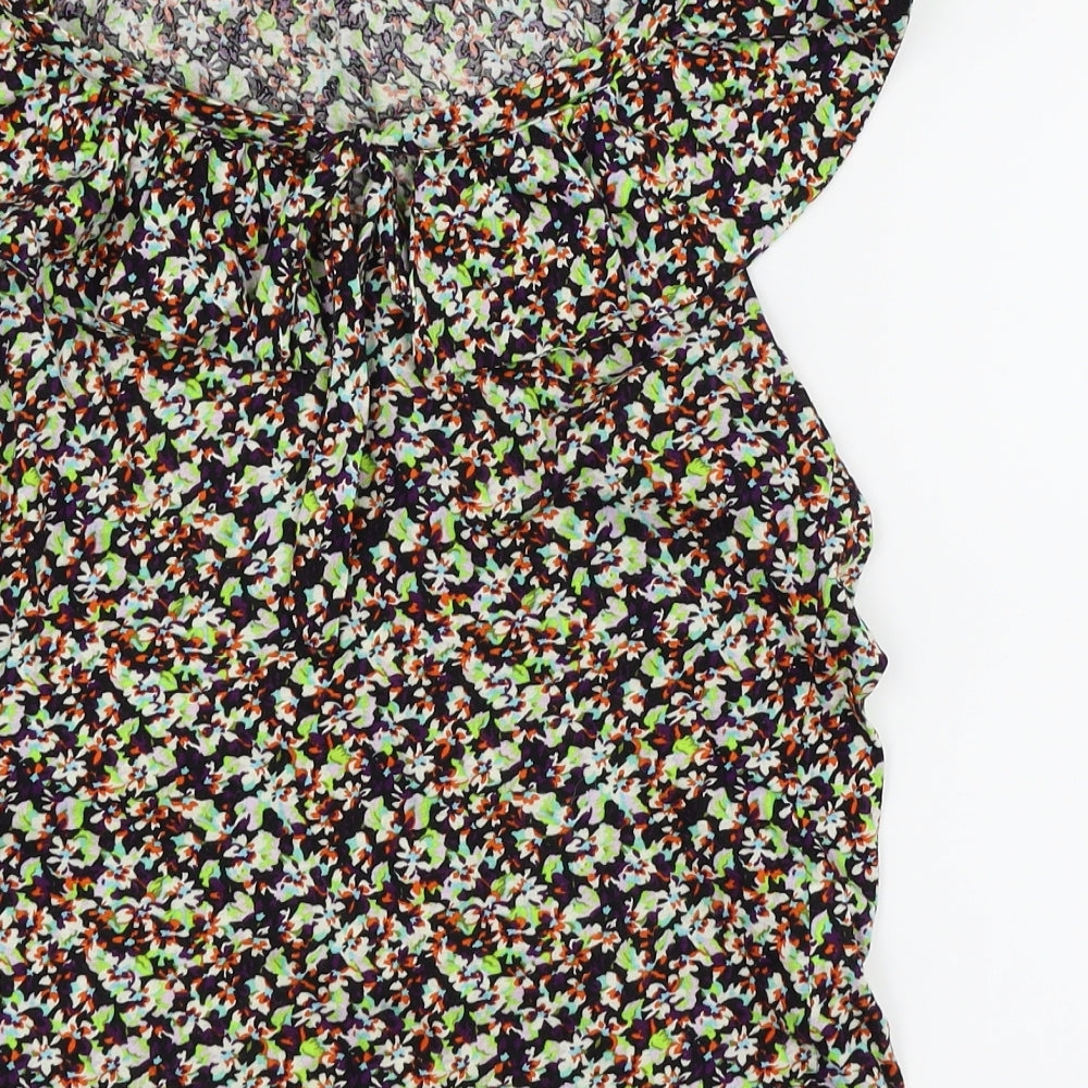 Topshop Womens Multicoloured Floral Basic Blouse Size 10