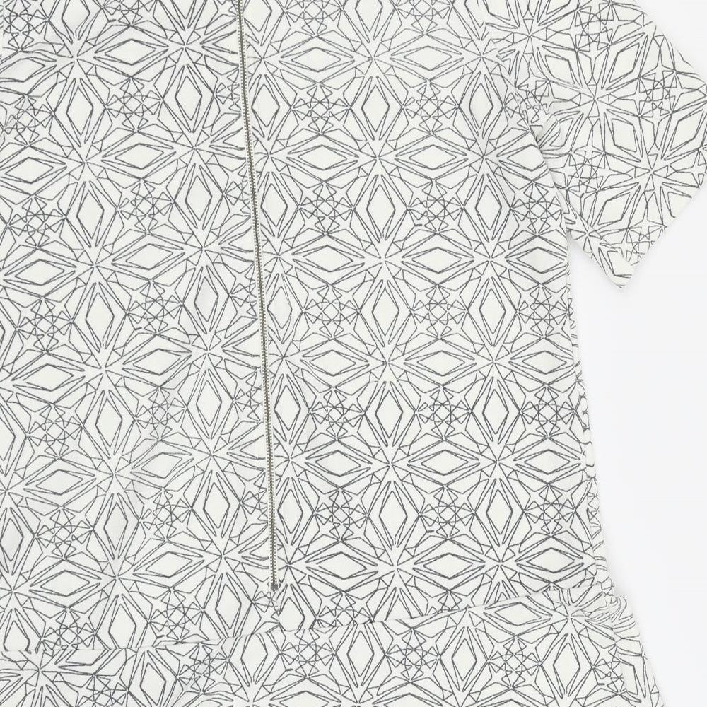 NEXT Womens White Argyle/Diamond A-Line Size 12