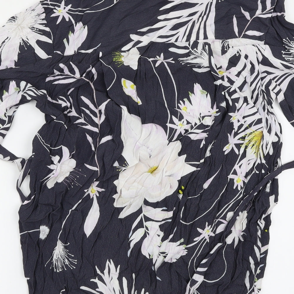 H&M Womens Multicoloured Floral Basic Button-Up Size 6