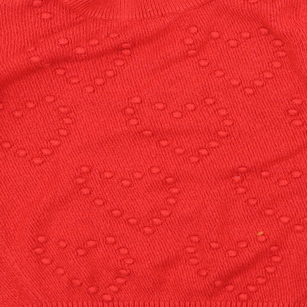 Dorothy Perkins Womens Red Polka Dot Pullover Jumper Size 12