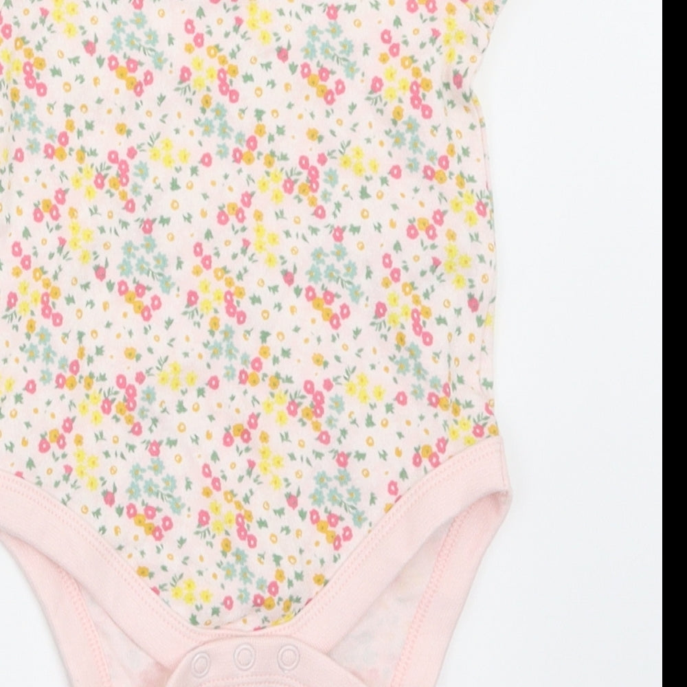 Fred & Flo Girls Multicoloured Floral Babygrow One-Piece Size 3-6 Months