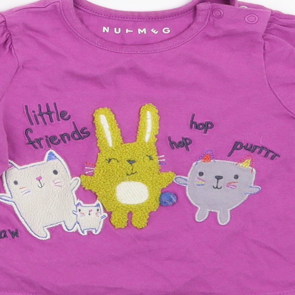 Nutmeg Girls Purple Basic T-Shirt Size 3-6 Months