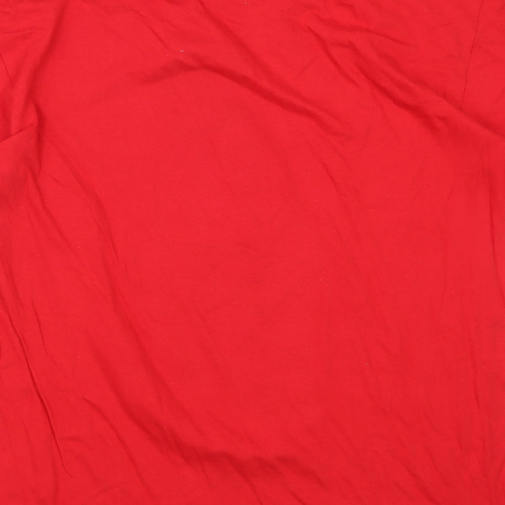 Casual Classics Mens Red T-Shirt Size M - Christmas Snowman