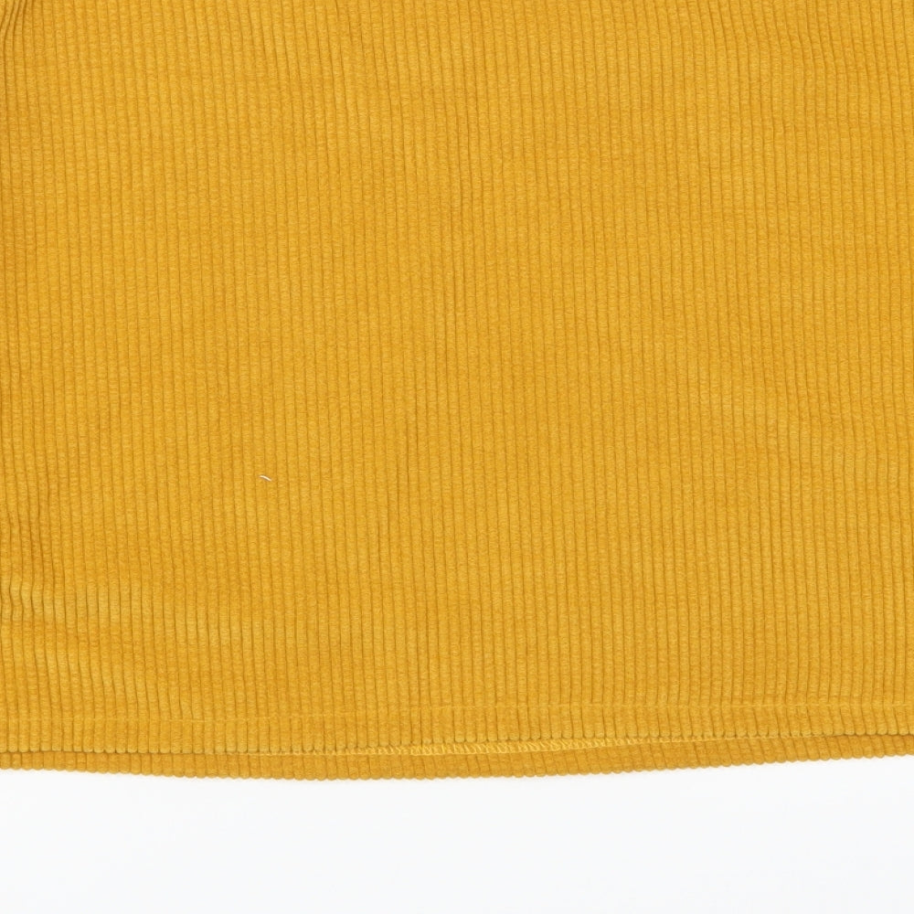 SheIn Womens Orange Corduroy Pullover Sweatshirt Size M