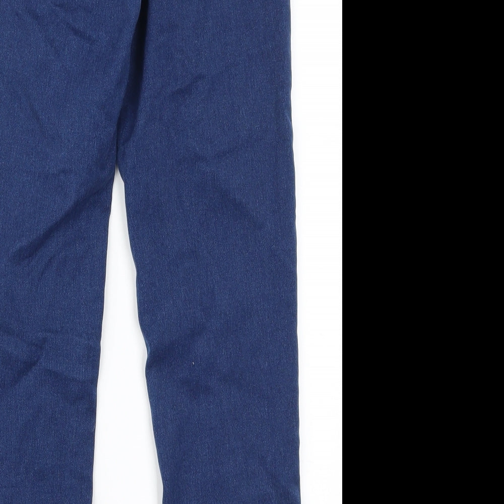 Warehouse Womens Blue Denim Skinny Jeans Size 10 L25 in - Distressed Hem